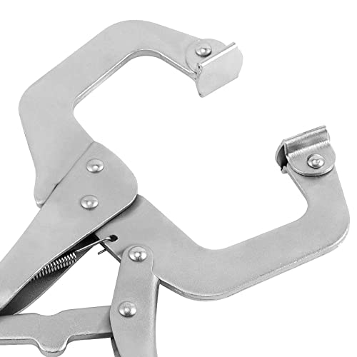 Generic Ningwaan 6 Pack 11 Inch C Clamp Locking Pliers, Heavy-Duty Locking C Clamp, C Pliers With Swivel Pads, Adjustable Nickel Plated Face Clamp For Woodworking thumb #2