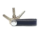 ERCRYSTO Compact Key Holder - Stylish & Practical Pocket Key Organizer With Secure Locking Mechanism. (Dark Blue)