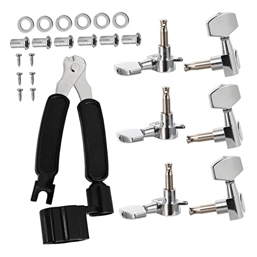 Yardwe 1 Set Acoustic Guitar Tuning Pegs Durable Machine Heads with String Winder Pin Puller for Easy Replacement and Maintenance of Guitar Accessories