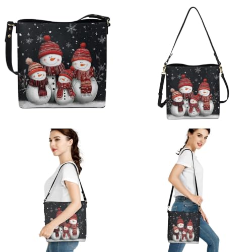 Image of HUGS IDEA Leather Purses and Handbag for Women Bucket Bag with Wrist Wallet 2 Packs