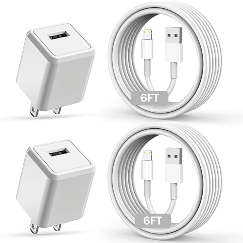 Banety Compatible with iPhone Charger,Long 6FT Phone Charger 2Pack Phone Cord 6feet USB to L Cable Quick Fast Charging Data Sync Cord USB Wall Charge Block Adapter Compatible with iPhone14/13/12/11