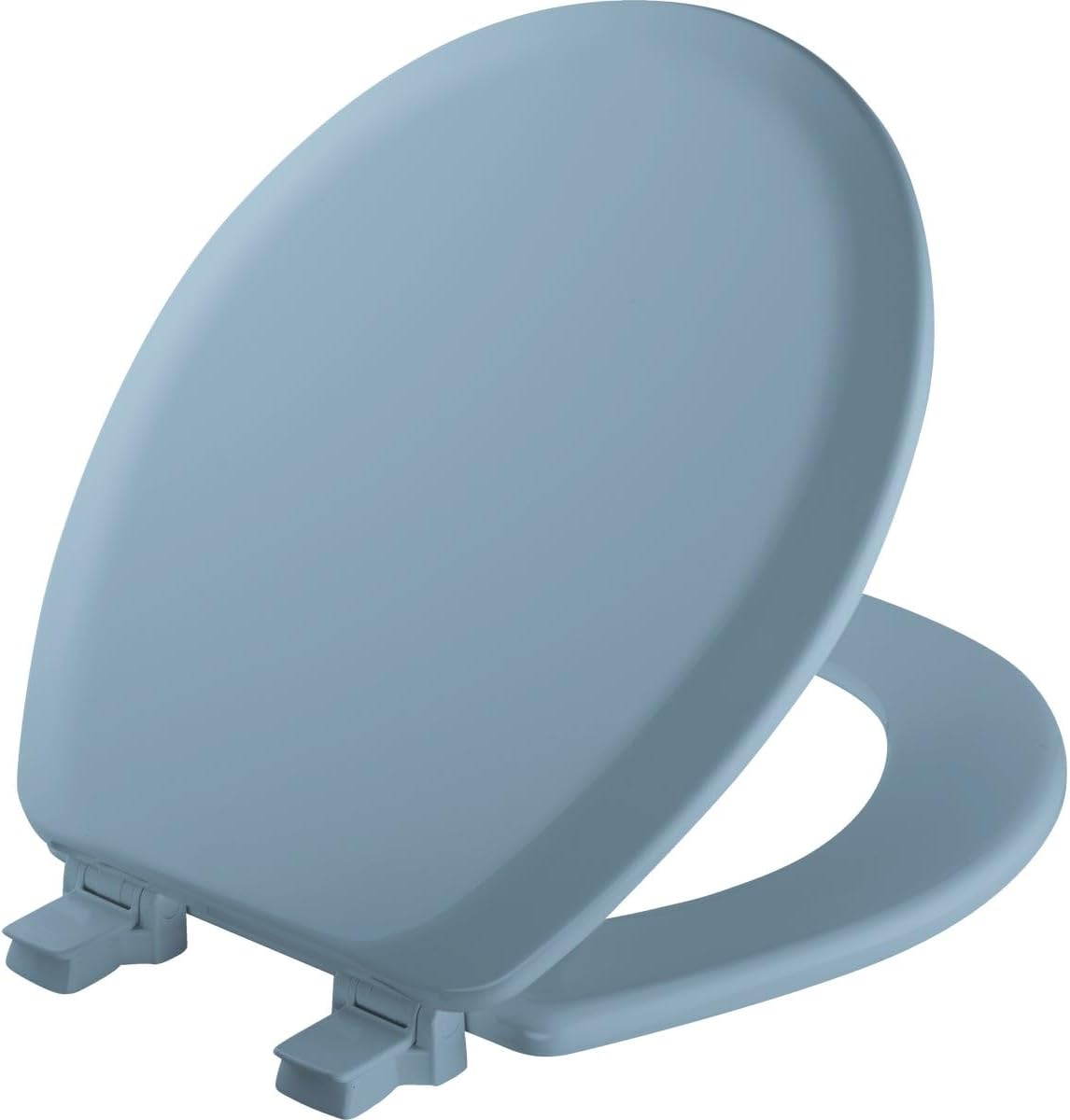 Mayfair 46EC 034 Molded Wood Toilet Seat with Lift-Off Hinges, Round, Sky Blue
