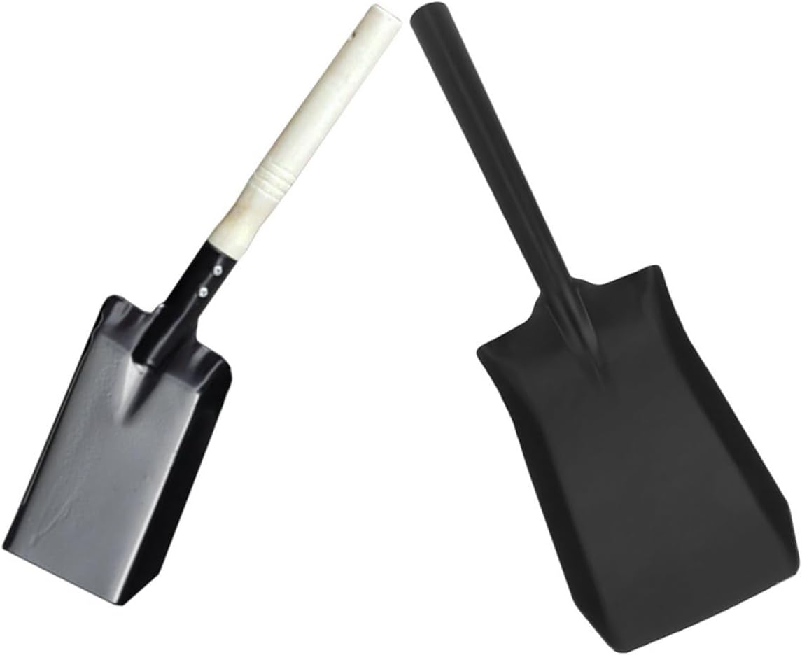 2pcs Mini Garden Shovels Outdoor Snow Cleaning Shovel Replacement Heads Black Metal Grip for Planting and Pet Waste Cleanup
