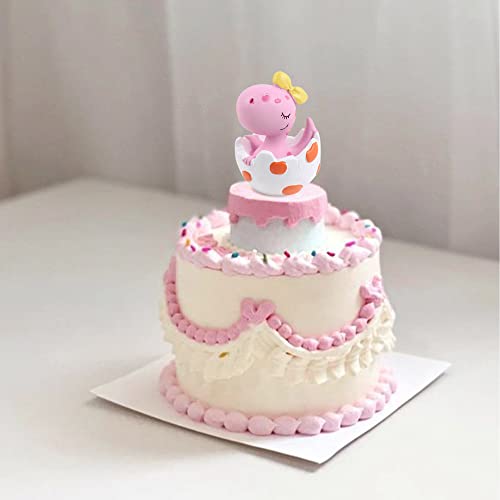 Ercadio 1 Pack 3D Resin Dinosaur Cake Toppers Pink New Born Dinosaur Cake Decoration Gender Reveal Dinosaur Cupcake Picks For Jungle Safari Dino Theme Baby Shower Kids Birthday Party Supplies thumb #4