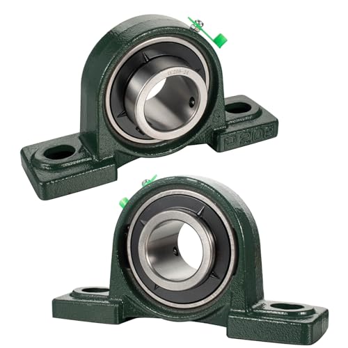 SHINICO Pillow Block Bearing 1 1/2 inch Shaft Bore, Solid Cast Iron Base, Self-Aligning, UCP208-24, Pack of 2 by SHINICO - Used condition - US$12.87