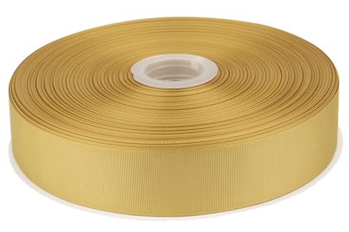 Tekdeere 1-1/2 inch Solid Gold Grosgrain Ribbon 100 Yards, Perfect for Gift Wrapping, Crafts, Bows Making, Sewing, Wreaths, Hair Accessories and Wedding Decoration