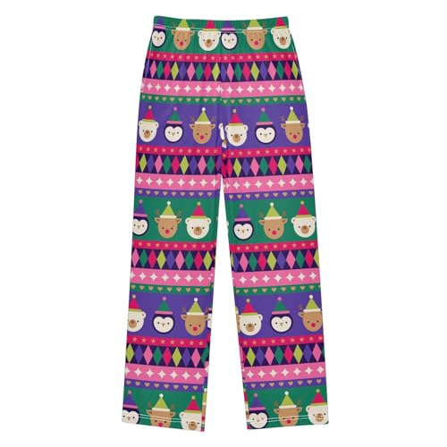 ZZXXB Birthday Penguin Bear Boys Long Pants Soft Trousers Elastic Waist Kids Lounge Bottoms with Pockets S-XL