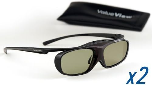 Epson-Compatible ValueView® 3D Glasses. Rechargeable. TWIN-PACK
