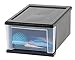 IRIS USA Plastic Stacking, Storage Organizer Unit with Sliding Drawer for Clothes Bedroom Kitchen Under Sink Pantry Craft Room Bathroom Dorm Office, 7 Qt. - 4 Pack, Black