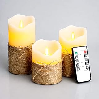 Flickering Flameless Candles, 4" 5" 6", Set of 3 - Battery Operated Electric