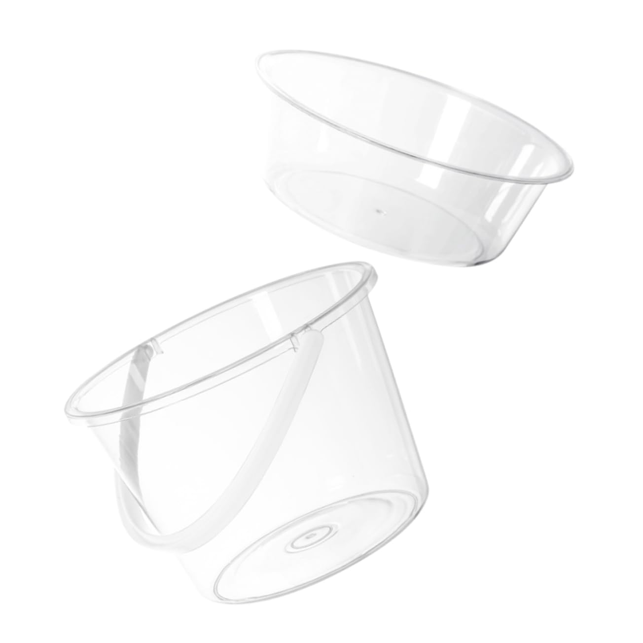 Veemoon Cubo Transparente para Limpieza Tapa y Asa, Ligero y Diseño de Boca Ancha, Adecuado para Lavar la Ropa Rostro Baño