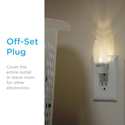 Lights by Night LED Night Light, Plug-in, Dusk to Dawn Sensor, Warm White, UL-Certified, Energy Efficient, Ideal Nightlight for Bedroom, Bathroom, Nursery, Hallway, Kitchen, 31924