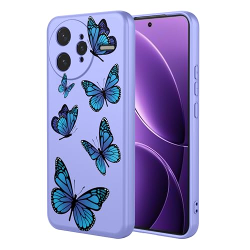 Coque antichoc Poco F7 Ultra flexible motif papillon violet
