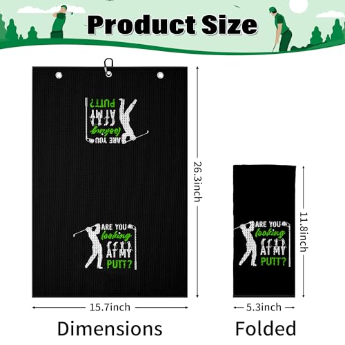 PIUFAM Printed Golf Towels for Golf Bags, Funny Golf Towel for Men, Golf Accessories for Men, Towel with Clip, Towel with Funny Words for Him, Birthday Gifts for Dad, Gifts for Christmas Thanksgiving - image 5