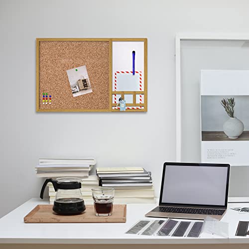 Selead Combination Whiteboard - Cork Board + Mail Organizer + Magnetic Dry Erase White Board, 16” X 24” Combo Bulletin Board With Key And Letter Holder, Home Office Wall Decor #TOP2