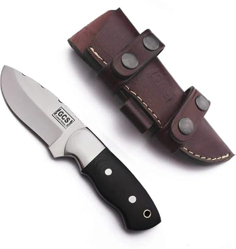 GCS Handmade G10 Handle D2 Tool Steel Tactical knife Hunting Knife Camp Knife with leather sheath Full tang blade designed for Hunting & EDC GCS 263 - GCS Knives