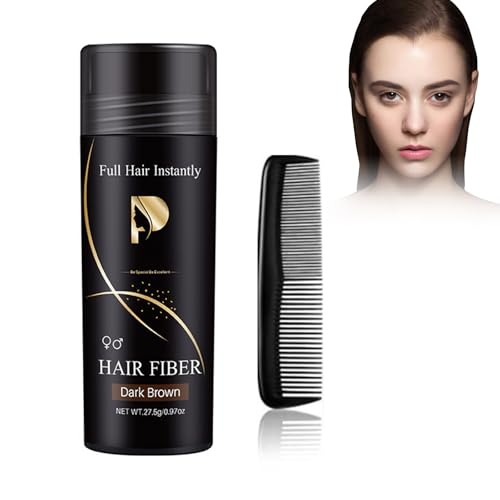 Rostblant 27.5g Hair-Assist Volume Poudre pour cheveux Avec un peigne gratuit, poudre pour cheveux Volume adapté à tous les cheveux, look authentique en pour hommes et femmes, brun foncé naturel