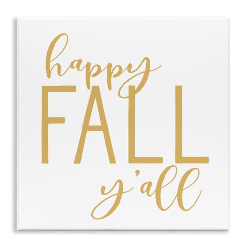 Happy Fall Y'all Seasonal, 12 x 12 Inch Mounted Print on Wall Plaque
