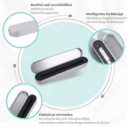 2 Stiftebox Metall, Etui Stifte Mit Schwamm, Rechteckige Flip Kugelschreiber Etui, Als Füller Box, Geschenkbox, für Kleiner Makeup-Pinsel-Organisator, Schreibwaren-Organisator, Schulbüro-Zubehör