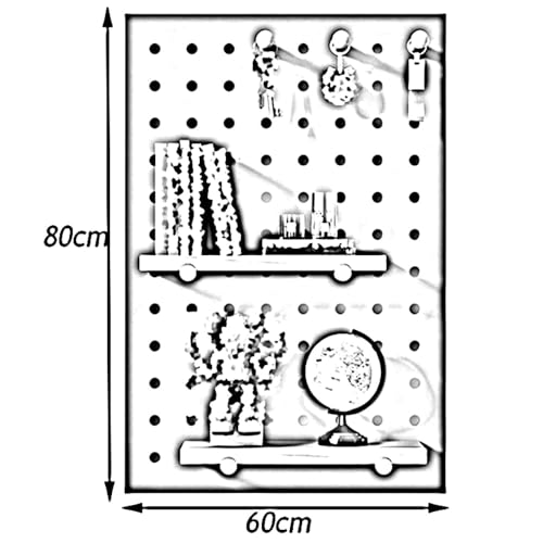 Generico Kit Pannello Forato in Legno - Supporto portaoggetti da Parete, Versatile Organizer per Garage, Sala Hobby e Arredamento per la casa, portautensili e espositore Fai da Te, Soluzione salvaspa