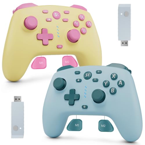 Image of Kujian Wireless Switch Controller for Switch /Switch 2 /OLED /Lite (Yellow + Lake Blue)