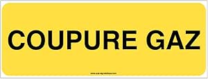 AUA SIGNALETIQUE - Gas cut-off panel - B - 160x60mm, PVC 1,5mm : Amazon ...