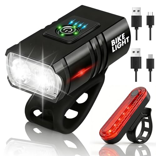 SERIONR Luci Biciclette,6+4 modalità Luce bici LED,USB Ricaricabile Luce Bicicletta