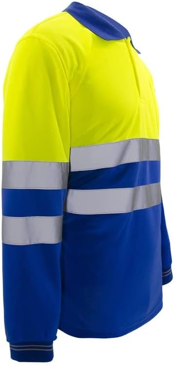 ZUJA Safety Long Sleeve T-Shirt Reflective Stripes Hi-vis Yellow Knitted Shirt Bright Construction Work Wear - Image 3