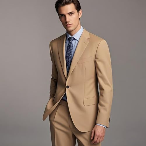 Mens Suit Set Slim Fit 2 Pieces Blazer Pants Stylish Stretch Fabric Chic Stylish Wedding Prom Church Outfit Formal4