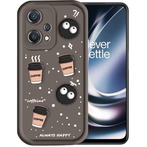 Image of Back Case Cover Compatible with OnePlus Nord CE 2 Lite 5G | Cute Fun Cartoon 3D Ball Coffee Silicone Case | Body Protection | Camera Protection | Shock Proof | (Brown)