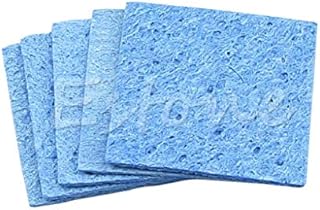 YoungerY 5pcs Soldering Iron Solder Tip Welding Cleaning Sponge Pads Blue Size 6cm*6cm