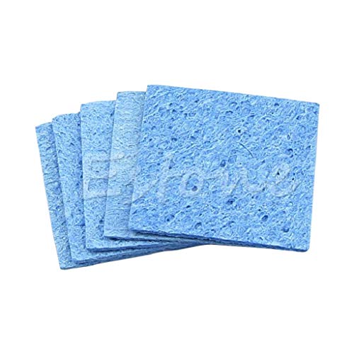 5pcs Soldering Iron Solder Tip Welding Sponge Pads Blue Size 6cm*6cm