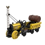 Lunaro Stephenson's Rocket - Juego de bloques de construcción, kit histórico de modelo de locomotora de vapor con pistones alternativos, ingeniería educativa para adultos y adolescentes (364 piezas)