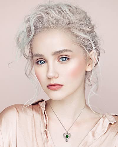 Infinity Heart Birthstone Jewelry For Wife Love Womens Necklace Silver Wife Birthday Gifts Anniversary For Girlfriend Gift Ideas For Mom Daughter Sister Grandma On Mother’s Day Valentine’s Day Christmas (Silver-May-Emerald) #TOP1