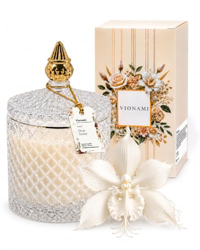 VIONAMI Luxury Scented Candle Gift, Ghost Orchid Rare Flower Fragrance