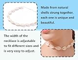 KAPSING 2 sztuki naszyjników z muszli, zestaw bransoletek, 1 sztuka choker muszla i 1 bransoletka z muszli, dla dziewcząt i kobiet, muszla