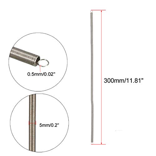 sourcing map Spannfeder Drahtdurchmesser 0,02 AD 0,2, freie Länge 11,81 Edelstahl Kleine Doppelhaken Zugfeder