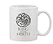 Targaryen Jon Snow King in The North biały ceramiczny kubek do kawy i herbaty