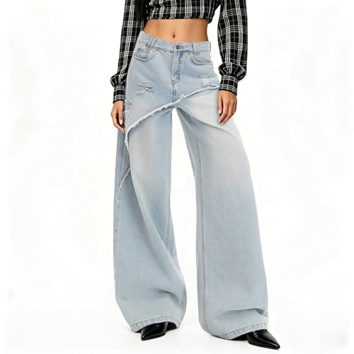 Jean large patchwork femme style décontracté chic et confortable - 3