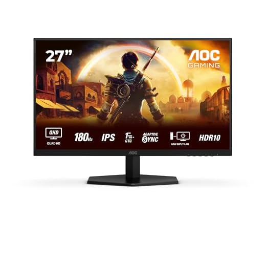 AOC Gaming Q27G42XE - Moniteur Quad HD 27 Pouces, 180 Hz, 1 ms, FreeSync Prem., Comp. G-Sync, HDR10 (2560x1440, 2X HDMI 2.0, 1x DisplayPort 1.4) Noir