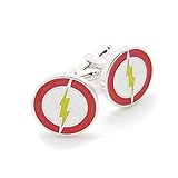 MASALONG US Superhero Retro Cuff Links Jewelry Wedding Party Mens Novelty Cufflinks (Flash)