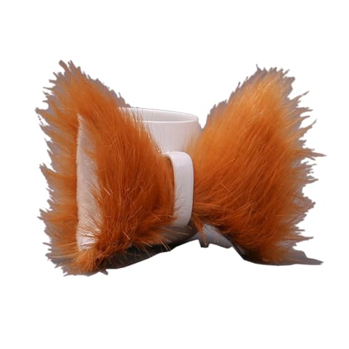 lasenersm 1 Pair Faux Cat-Fox Fur Ears Hair Clip Cute Cat-Fox Fur Ears Anime Cosplay Hair Clip Hair Barrettes Sweet Cat Headpiece for Anime Cosplay Party Costume Halloween Party Camel-Tone