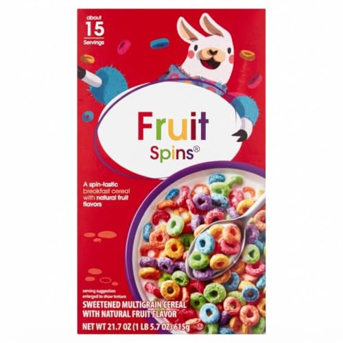 Crunchy Fruit Flavored Multigrain Cereal – Sweetened Breakfast Rings, Family Size, 21.7 oz