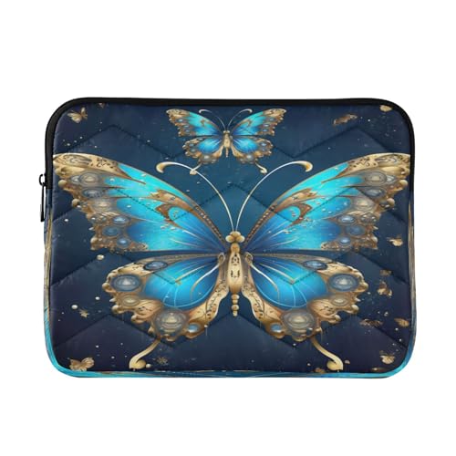 Funda para portátil 13-14 pulgadas con diseño mariposa azul miniatura 1