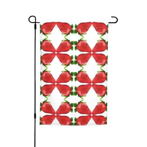 Banderas de jardín con diseño de fresas de 12 x 18 pulgadas, doble cara, decoración de temporada para el hogar, exteriores, vacaciones, todas las estaciones