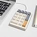 Kisnt Mechanical Number Pad,Hot Swappable Numpad Wired USB 17 Keys Keypad White Backlit Numeric Keypad with PBT Keycaps for Laptop PC Compact Keyboards(Retro Beige, Red Switch)