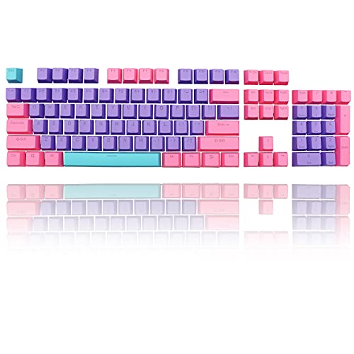 Image of Backlit Keycaps 60 Percent 87 /104 PBT Key Caps Set for 60% Mechanical Gaming Keyboard MX Switches (Violet)