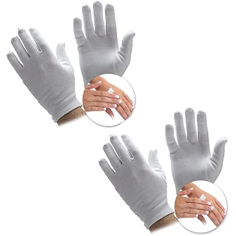 White Dermatological Hands Eczema Moisturising Dry Skin Cream Absorb Magician Women Mens Cotton Gloves Cover
