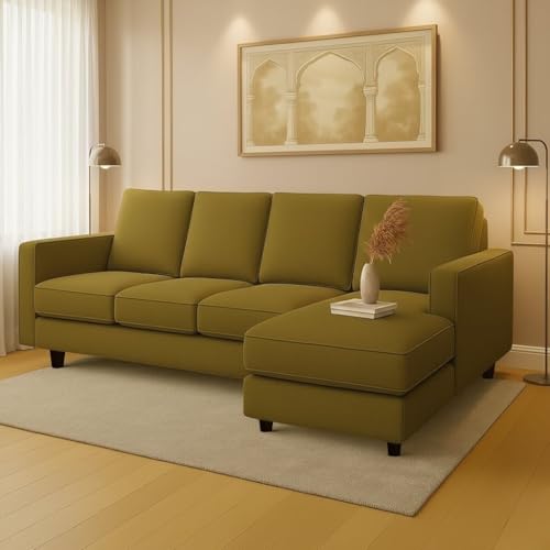 Image of The MM Furniture store Premium Fabric Sofa - Camel (5 Seater - RHS)