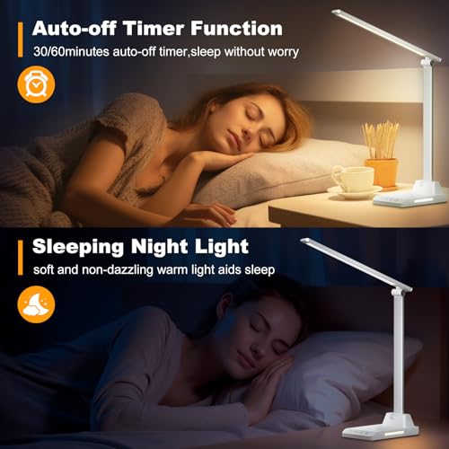 Miniatura 5 de Lámpara Escritorio, Flexo Led Escritorio Con 2500mah Batería, 5 Modos,10 Niveles De Brillo Lámpara Escritorio Led, Temporizador De 30 60min Lampara Escritorio Led, Función De Memoria Flexo Escritorio